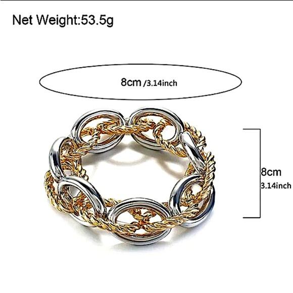 Chain Link Gold Silver Luxury Bracelet - Picture 3 of 3